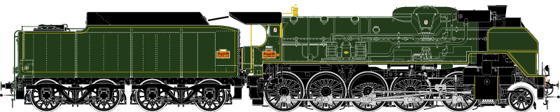H0 41208D - 2-150 P 104 tender 34 P 50 - SNCF - Somain Ep3